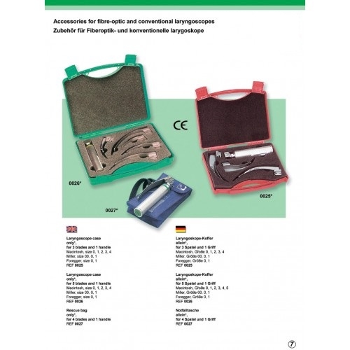 Accessories for fiber-optic and conventional laryngoscopes.